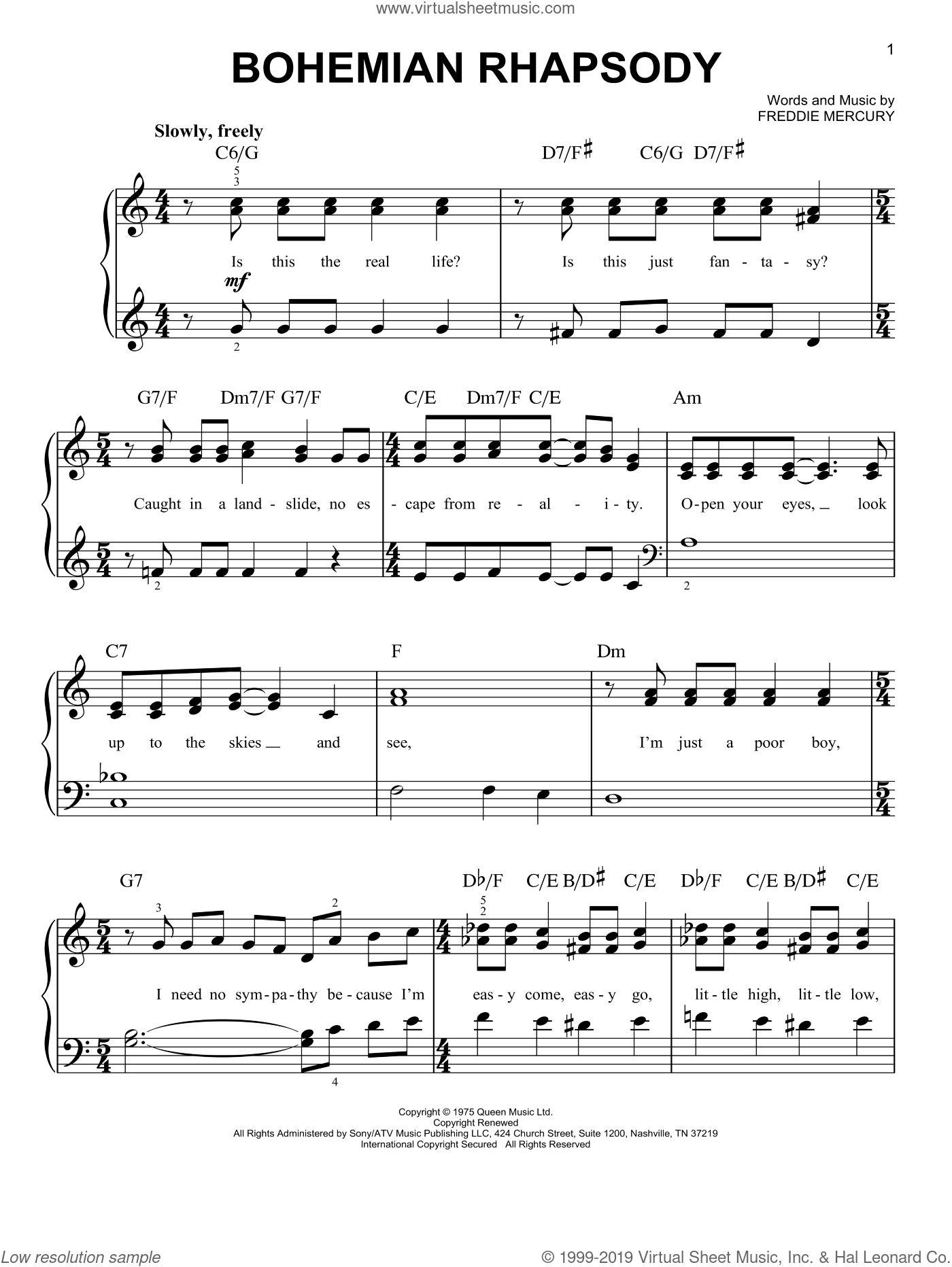 bohemian rhapsody piano sheet music free pdf